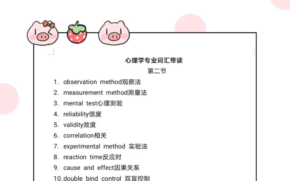 [图]心理学考研专业英语词汇带读