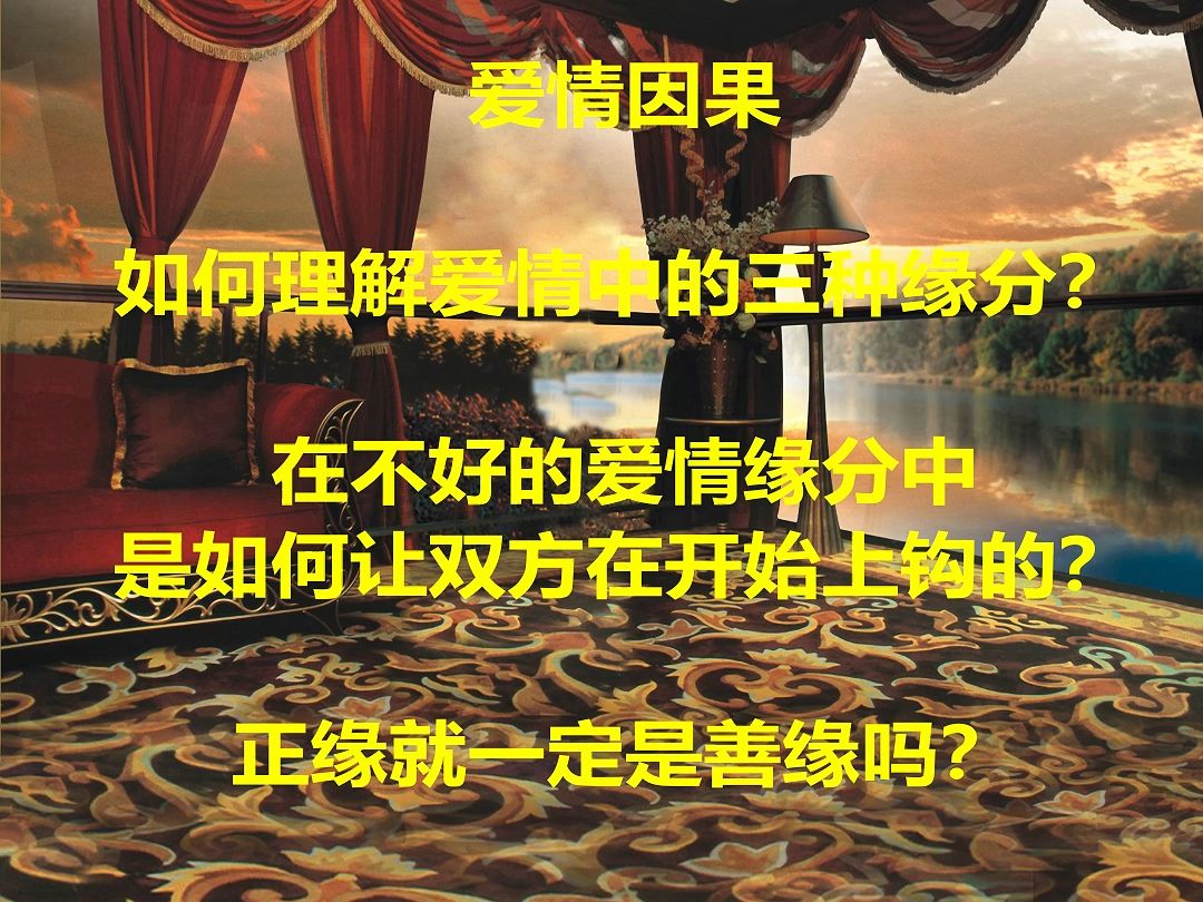 爱情因果:如何理解爱情中的三种缘分?#在不好的爱情缘分中是如何让双方在开始上钩的?#正缘就一定是善缘吗?哔哩哔哩bilibili