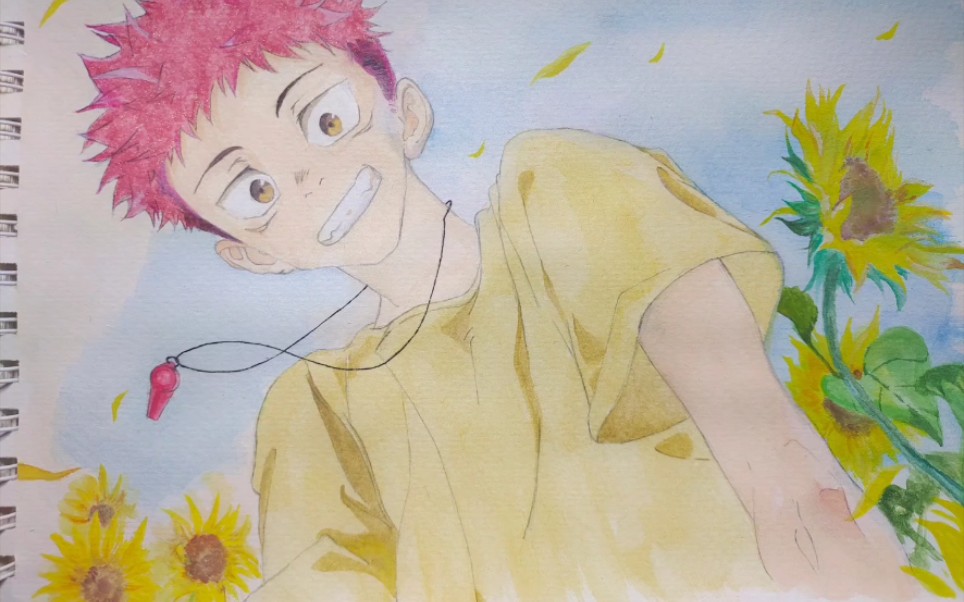 小虎的少年感//用水彩画杯面太太笔下的虎杖悠仁_哔哩哔哩_bilibili