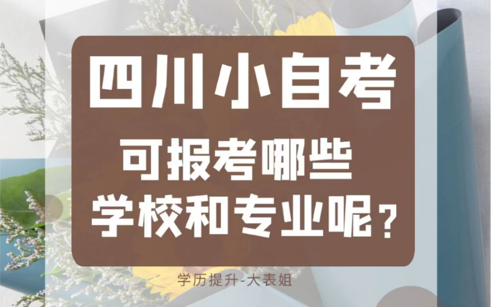 四川小自考报考院校和专业讲解哔哩哔哩bilibili