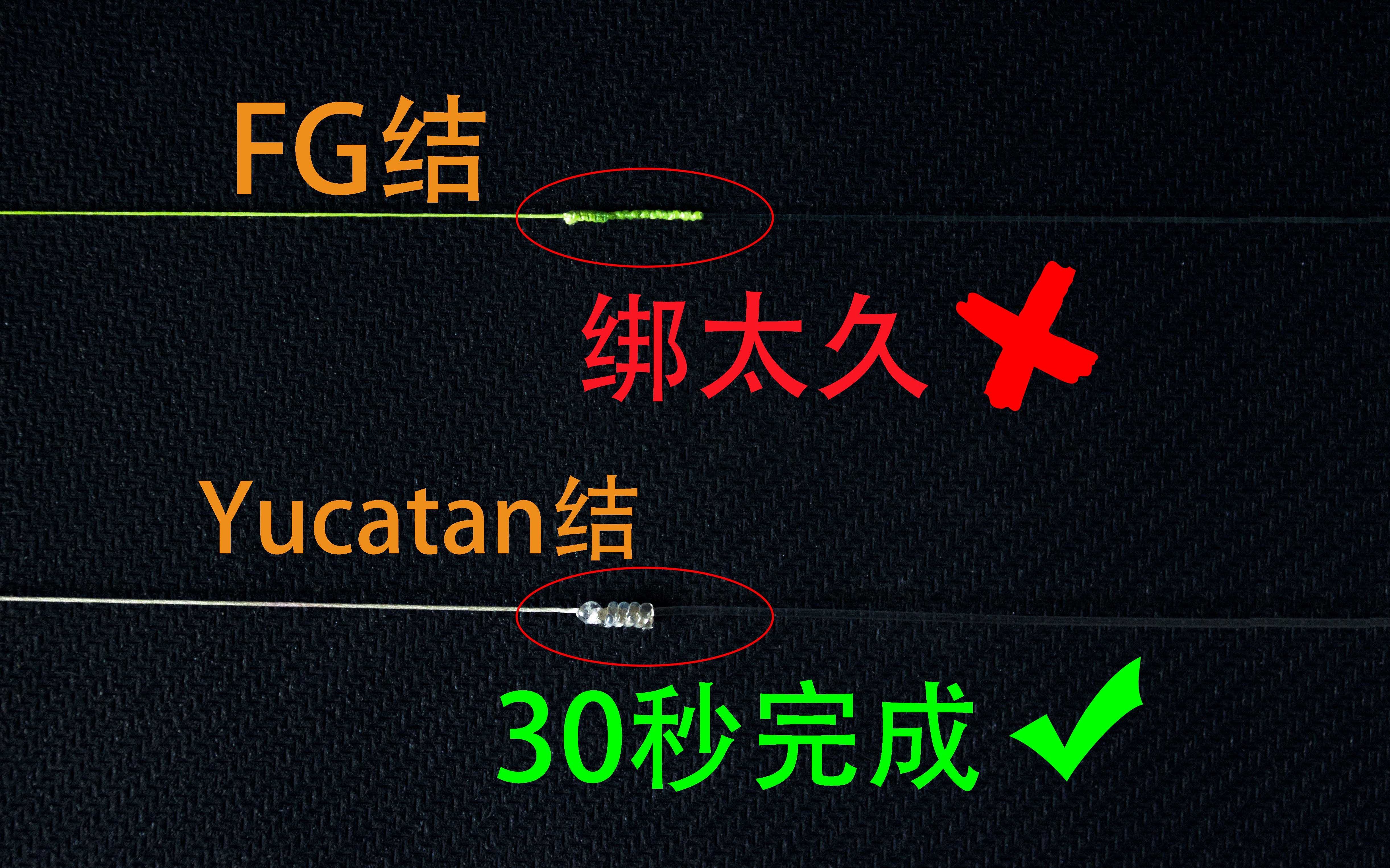 比FG结更有效率的前导线接法 新手1分钟学会绑前导线 线结拉力是线拉力的157% yucatan结 钓鱼结哔哩哔哩bilibili