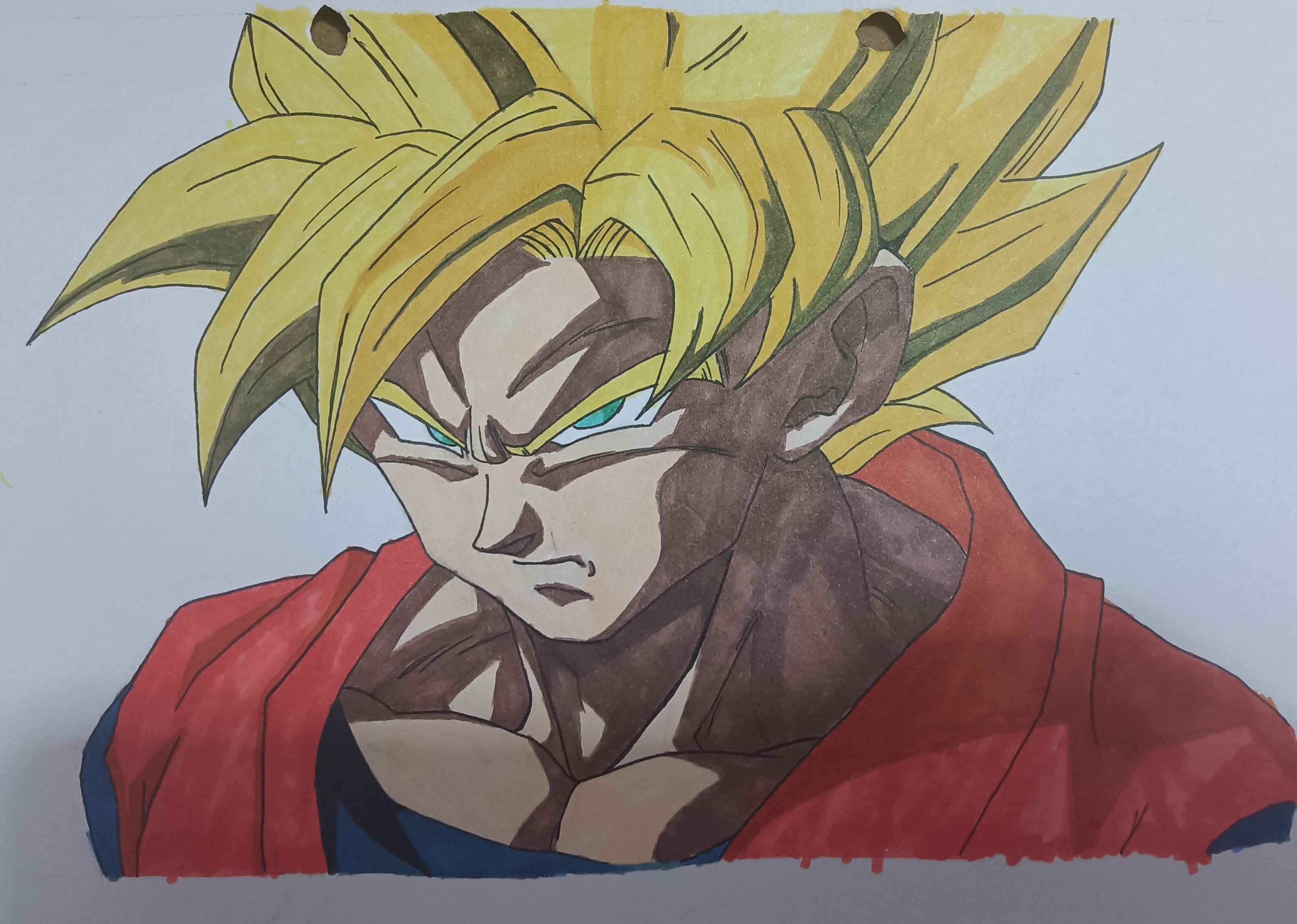 超级赛亚人孙悟空!手绘(摸会鱼(. 79 51 79.))