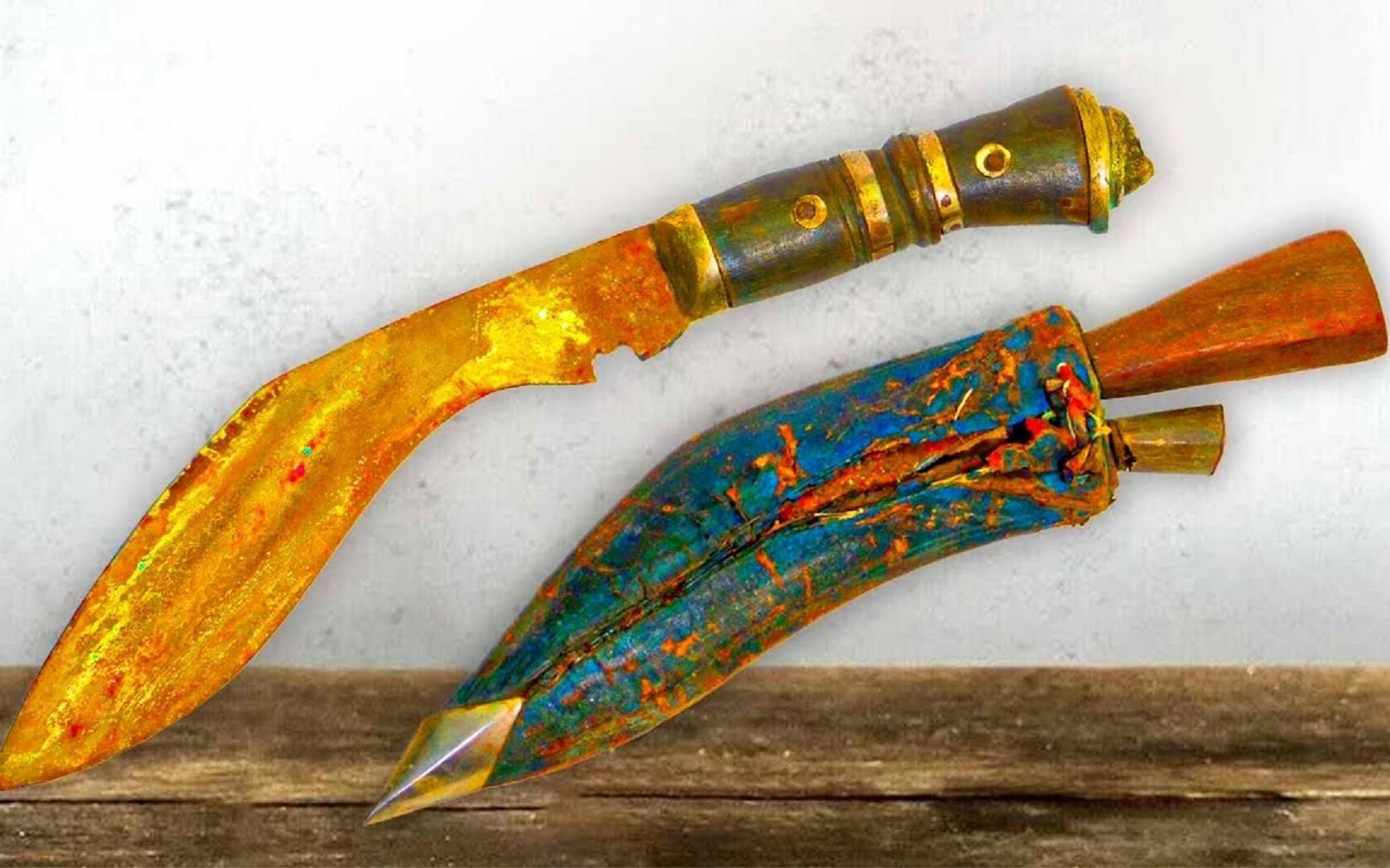 修复一把生锈废刀专家说起码值几十万修复好一看简直不得了