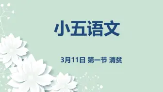 小五语文03-11第一节 清贫