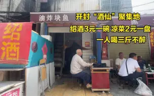 下载视频: 开封酒仙聚集地，黄酒3元凉菜2元鸭子6元，一人喝3斤不醉真厉害