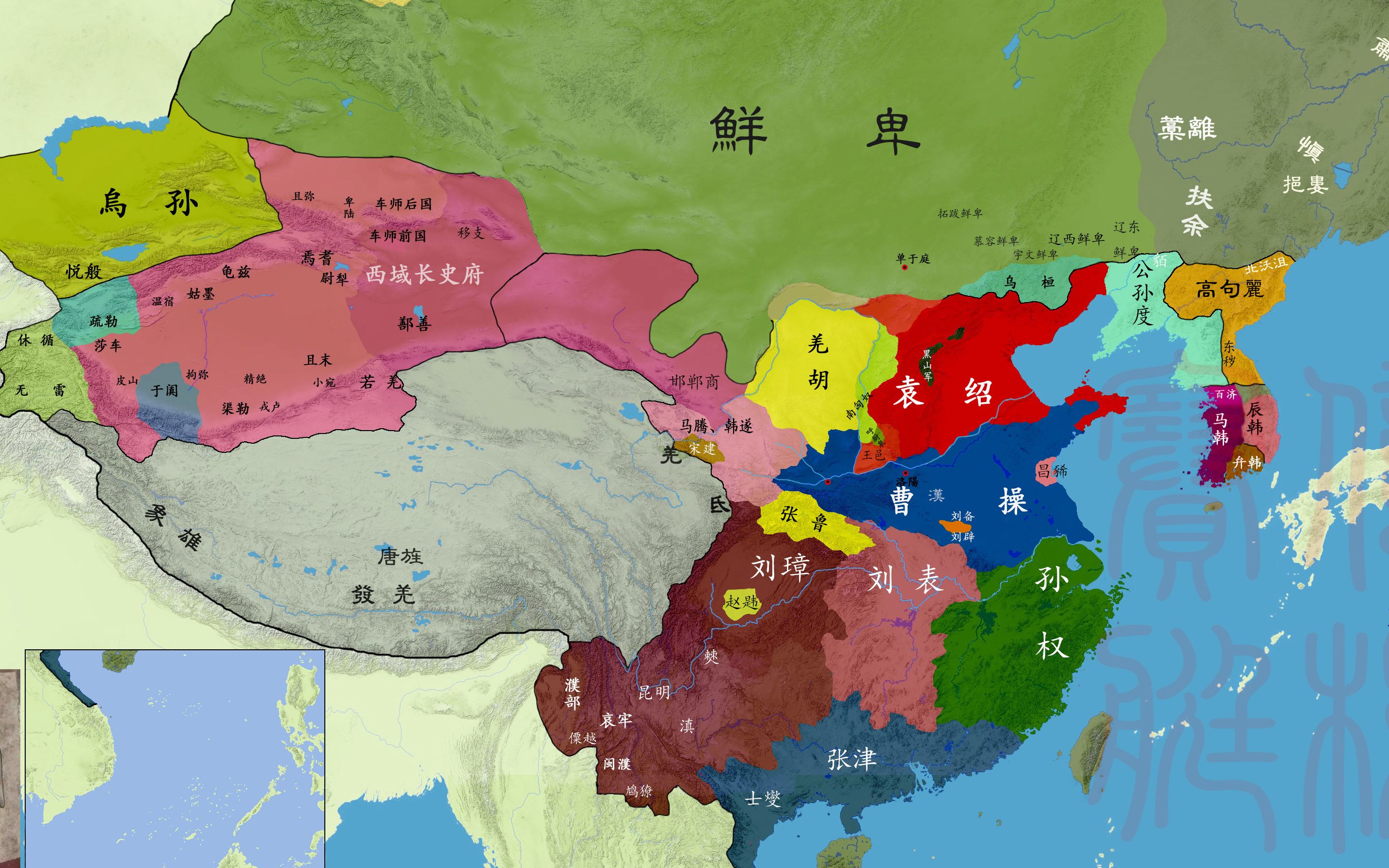 东汉版图最大时的地图图片