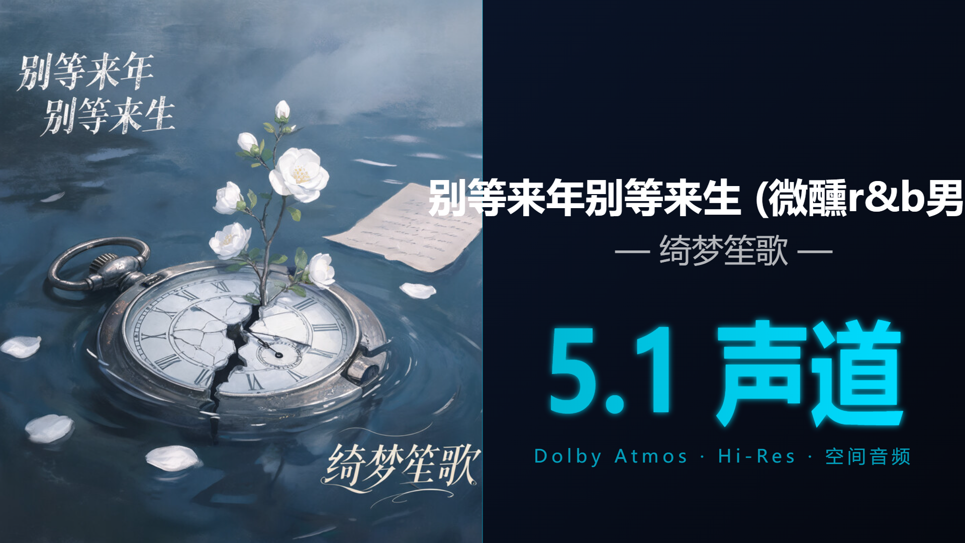 [Hi-Res + 5.1声道] 别等来年别等来生 (微醺… - 绮梦笙歌 | DTS/Dolby Atmos杜比环绕全景声试音音频可视化