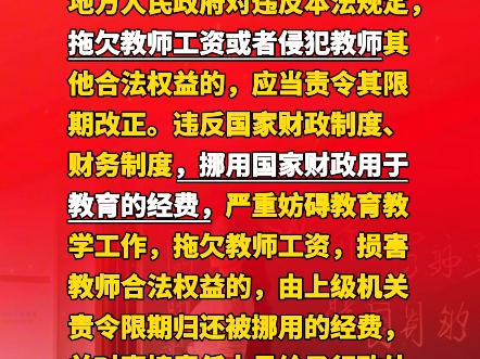 拖欠教师工资或者侵犯教师其他合法权益的,应当责令其限期改正哔哩哔哩bilibili