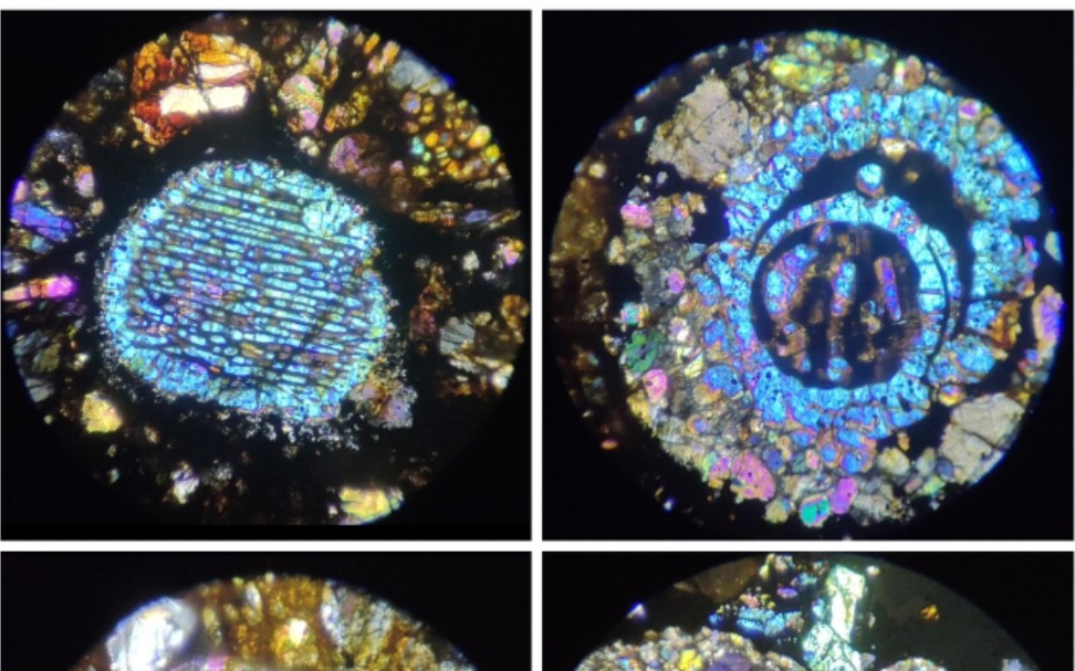 球粒陨石显微镜薄片石陨石薄片标本哔哩哔哩bilibili