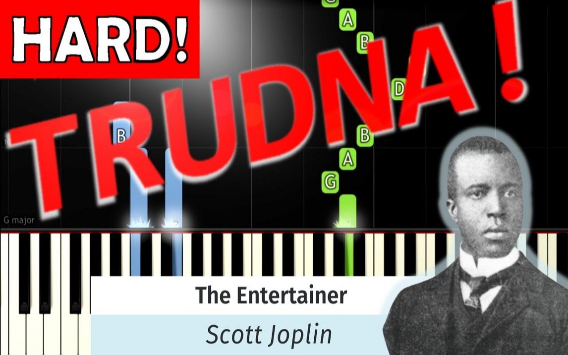 [图]钢琴版-演艺人 斯科特.乔普林 The Entertainer (Scott Joplin)TRUDNA! wersja NUTY W OPISIE