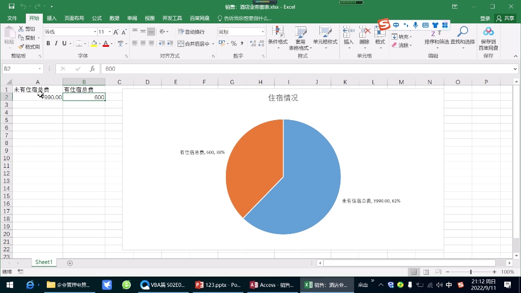 企业管理电算化(9)销售:酒店业务分析哔哩哔哩bilibili