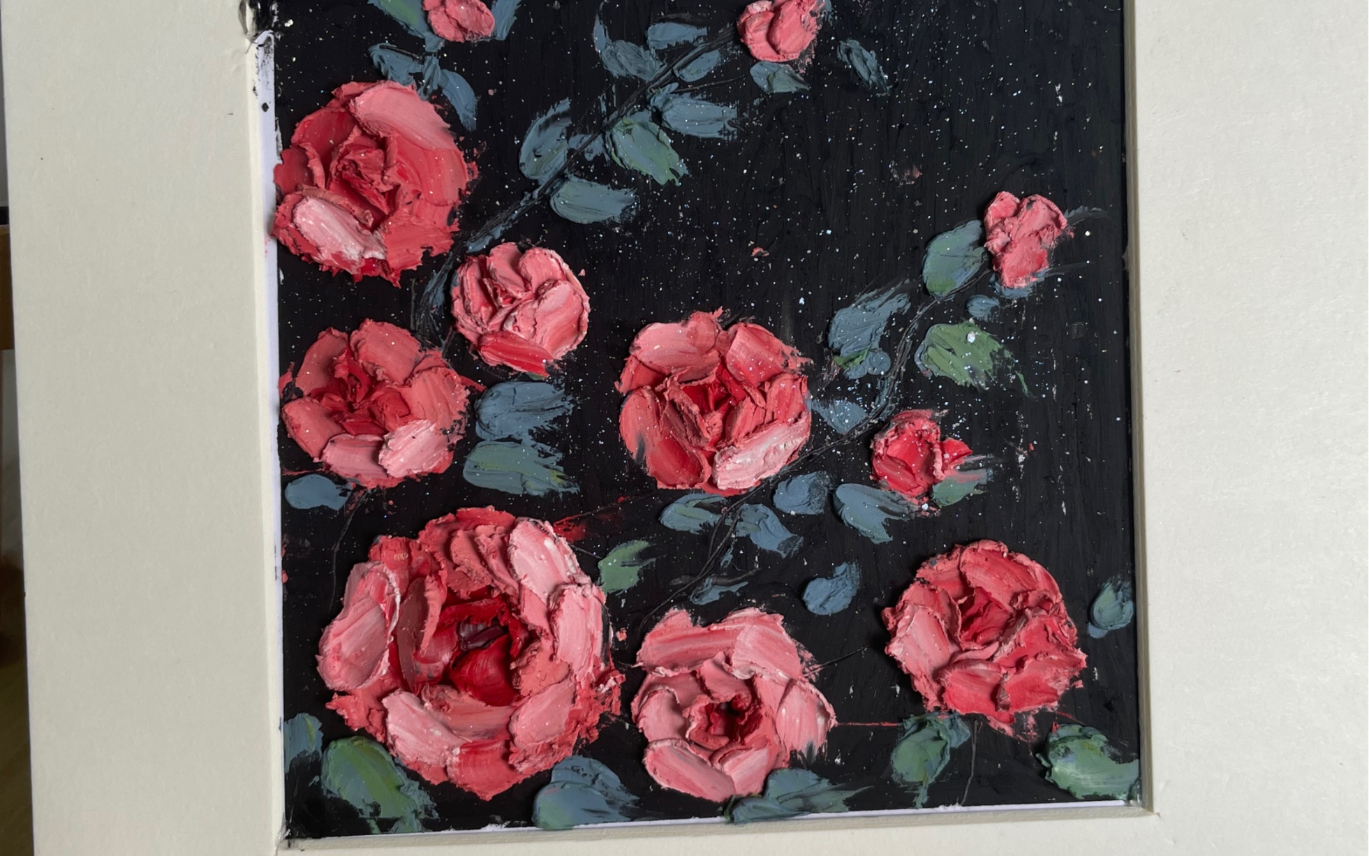 油画棒红玫瑰浪漫不死至死不渝