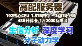 192核心CPU，1.5TB内存的服务器做分子动力学,深度学习,生信分析，all in one全搞定！