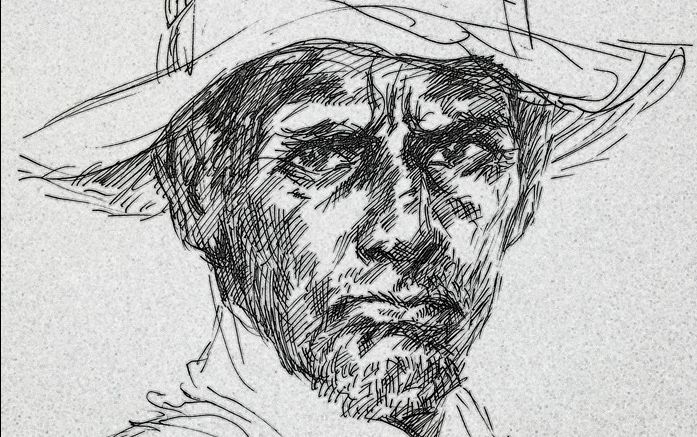 【钢笔画】 西部牛仔 (4倍速)