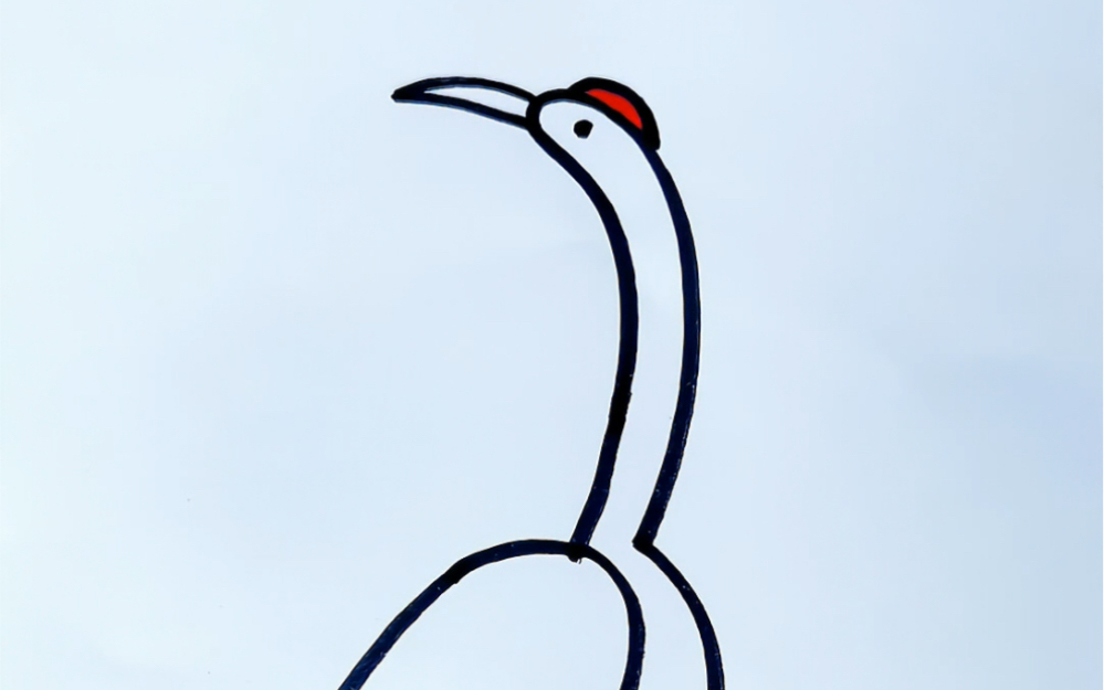 亲子简笔画 #育儿简笔画 #儿童画 #丹顶鹤简笔画