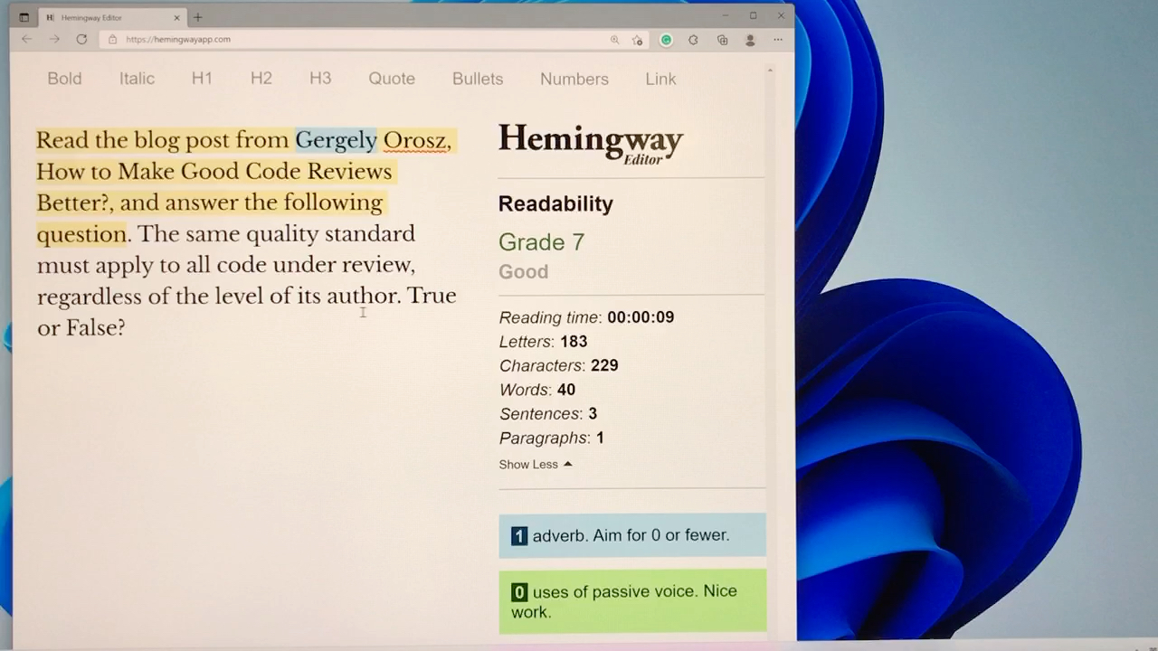 [图]英文编辑软件Hemingway Editor（让英文更容易读懂）