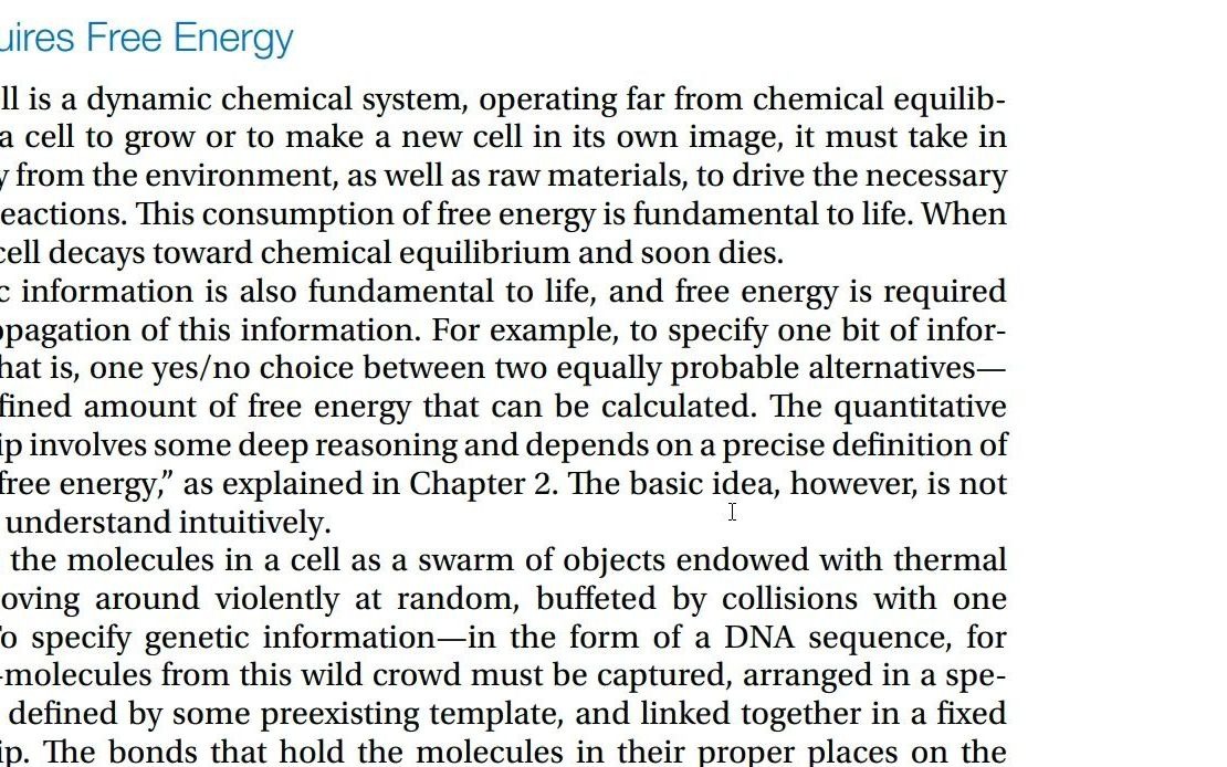 生物原版教科书《细胞的分子生物学》带读1.8,细胞需要自由能哔哩哔哩bilibili