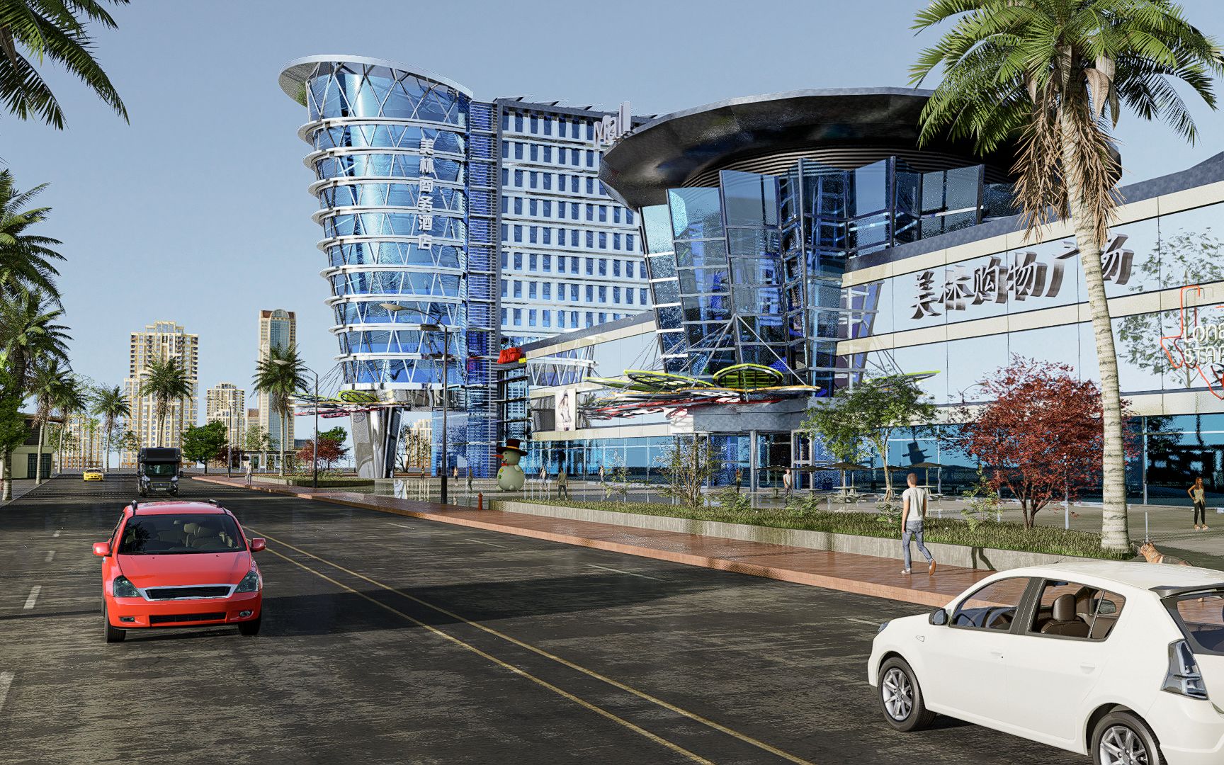 d5渲染器番外篇叹英雄联盟场景商业广场渲染练习