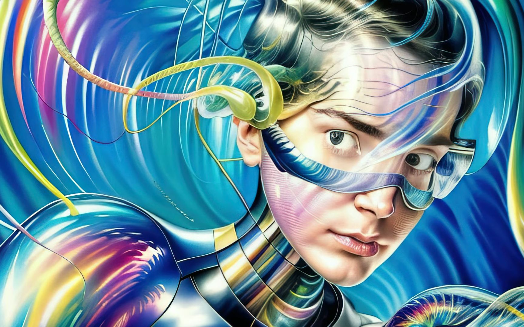 【ai的风格感觉就是"嗑药风",很迷幻】"rainbow cyborg" - deforum