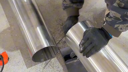 不锈钢管冷切割#不锈钢管 #钢材加工 #工地施工 #秦西盟不锈钢水管