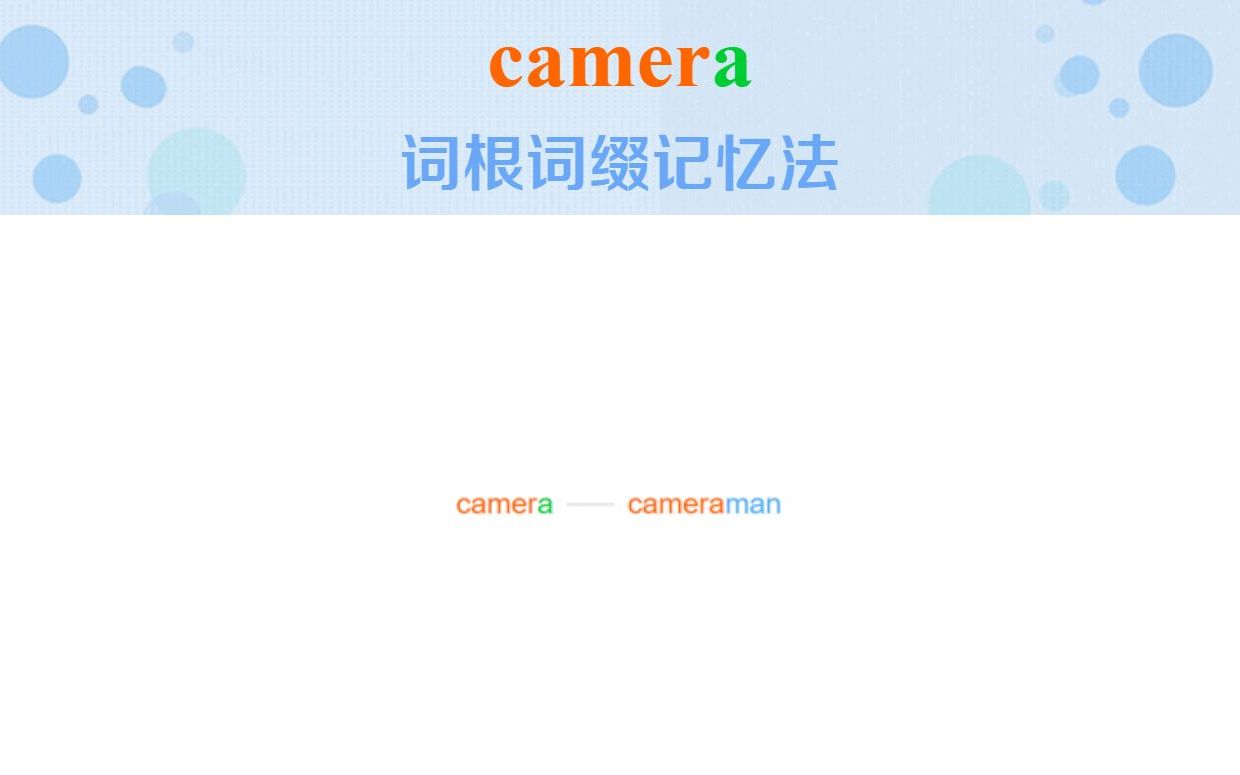 英语单词camera词根词缀快速记忆法哔哩哔哩bilibili