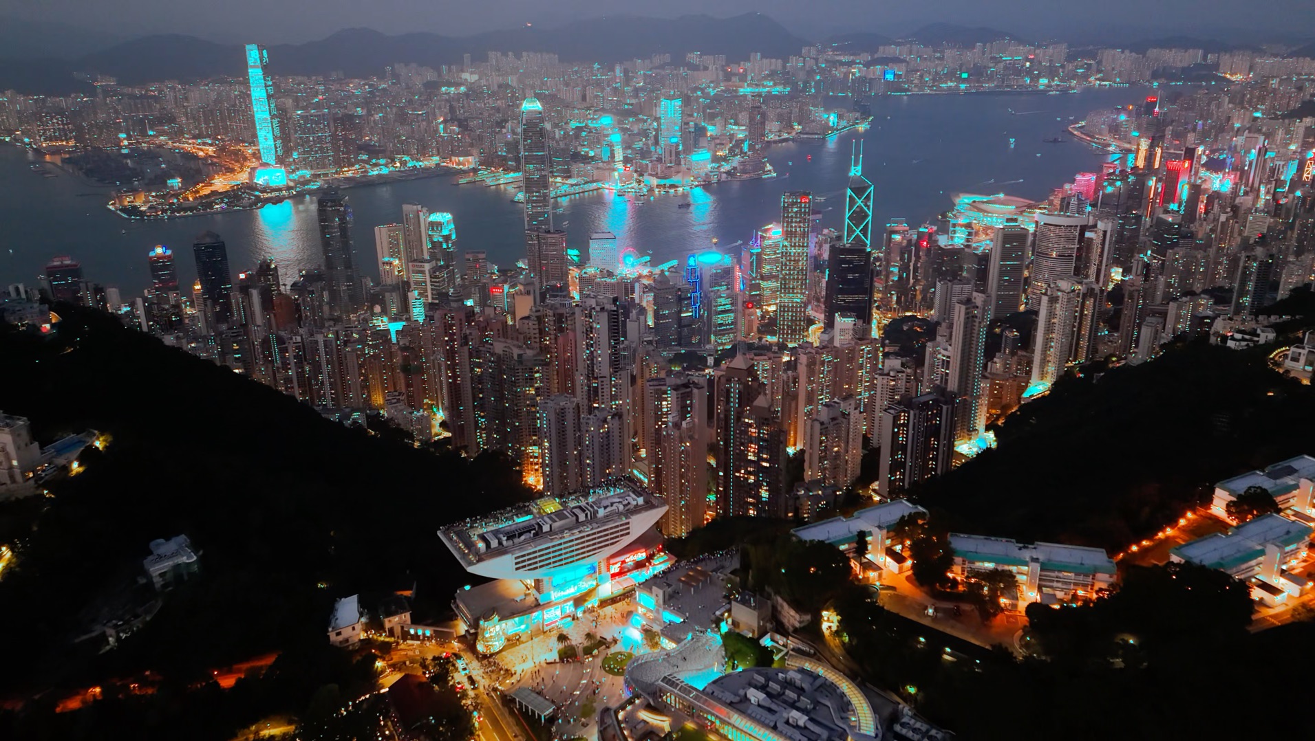 香港最佳航拍机位|大疆mini4pro夜晚画质