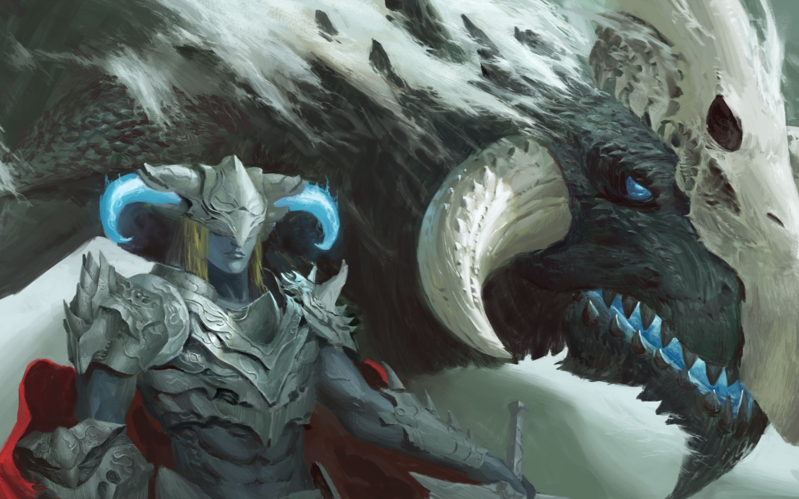 ps绘画迷雾的龙骑士细化过程