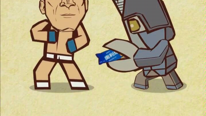 奥利给大叔变身奥特曼