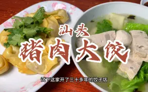 Download Video: 藏在汕头老市区乌桥这边，一家开了三十多年的老字号猪肉大饺。本地人都爱来吃，走的时候还跟老姨合了个照！