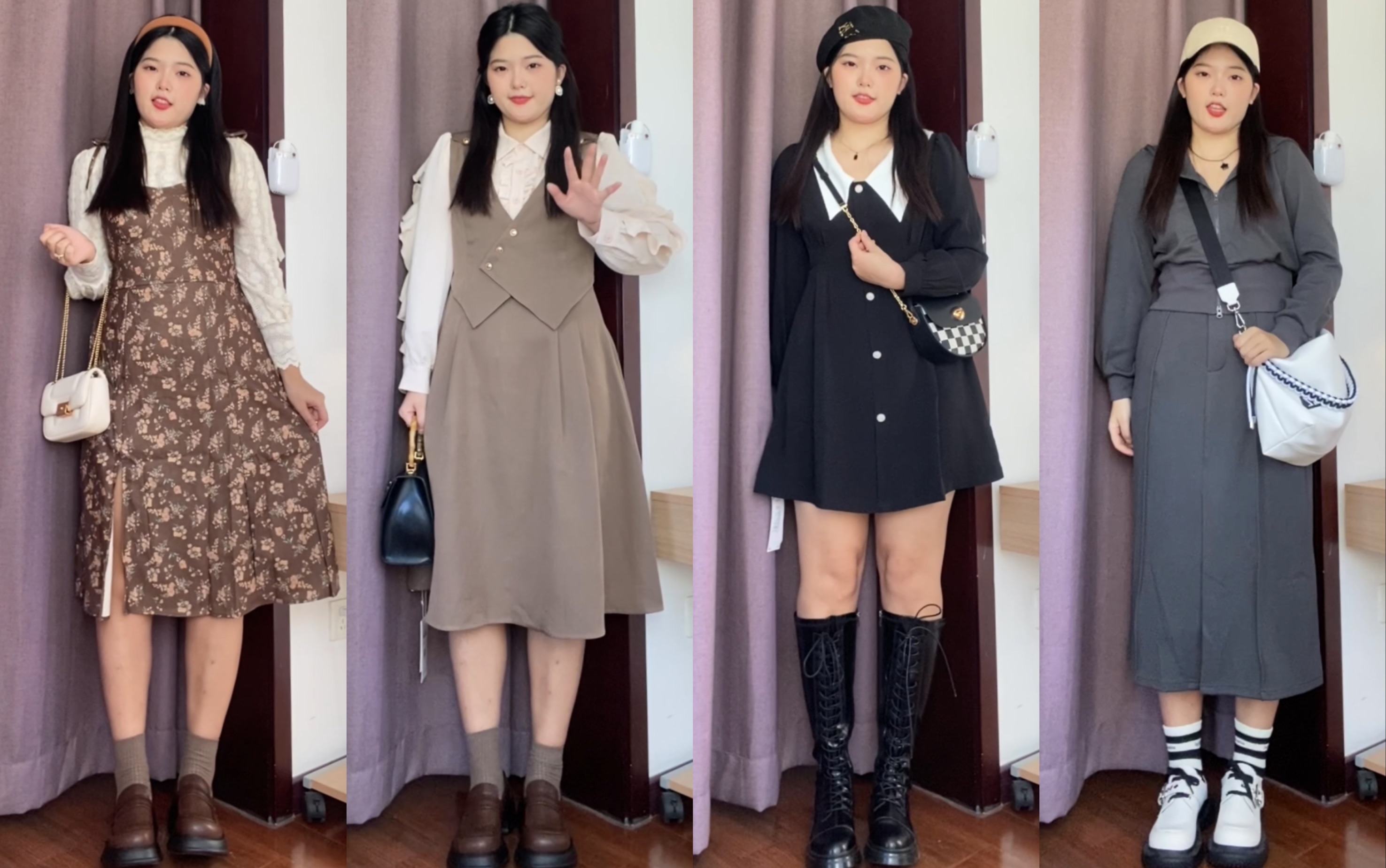 微胖女生初秋温柔梨形连衣裙穿搭 显瘦又气质!