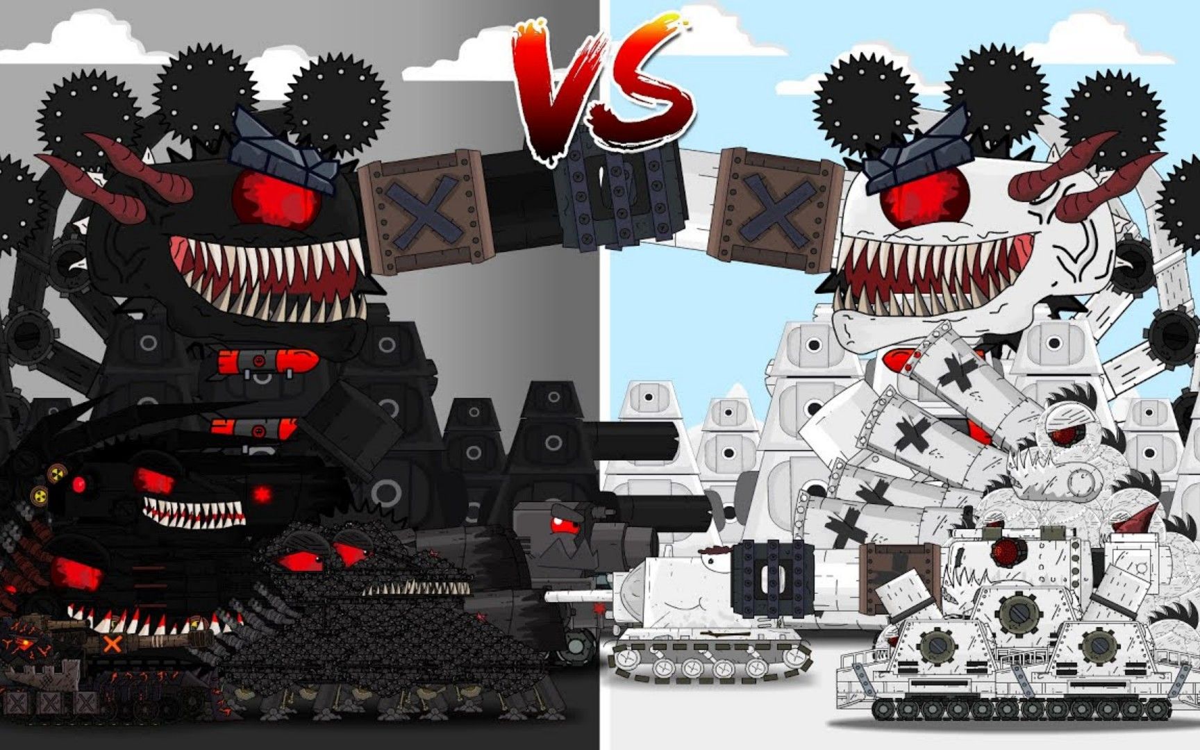 坦克世界:第72届boss升级竞技赛,kv44黑色vs白色kv44升级版!