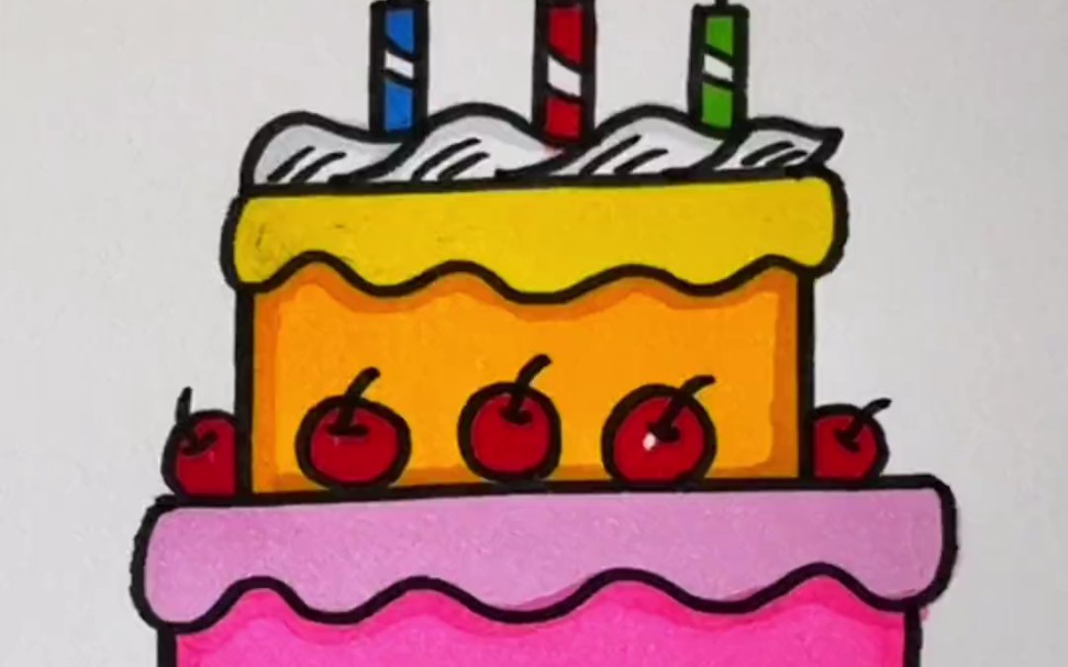 蛋糕简笔画颜色搭配图片