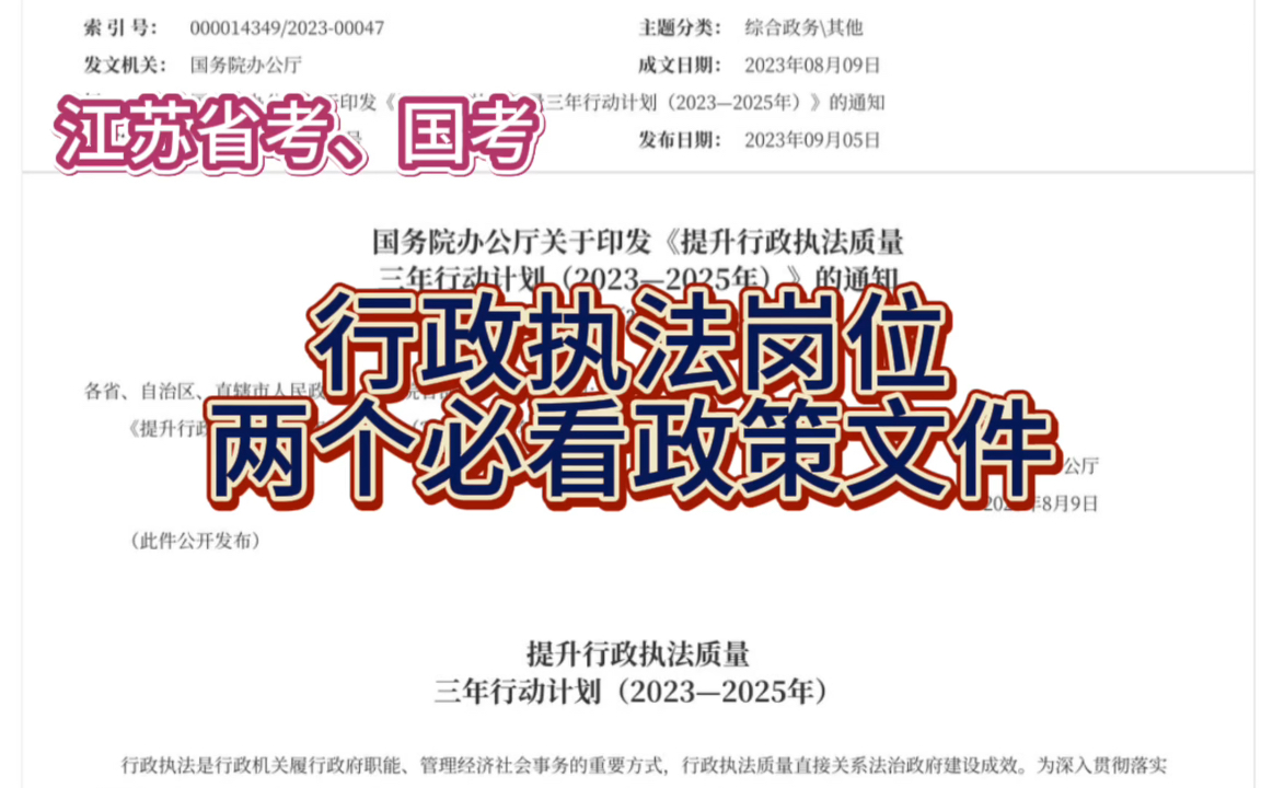 江苏省考、国考:行政执法岗位必看政策文件(进备考群蹲讲解)哔哩哔哩bilibili