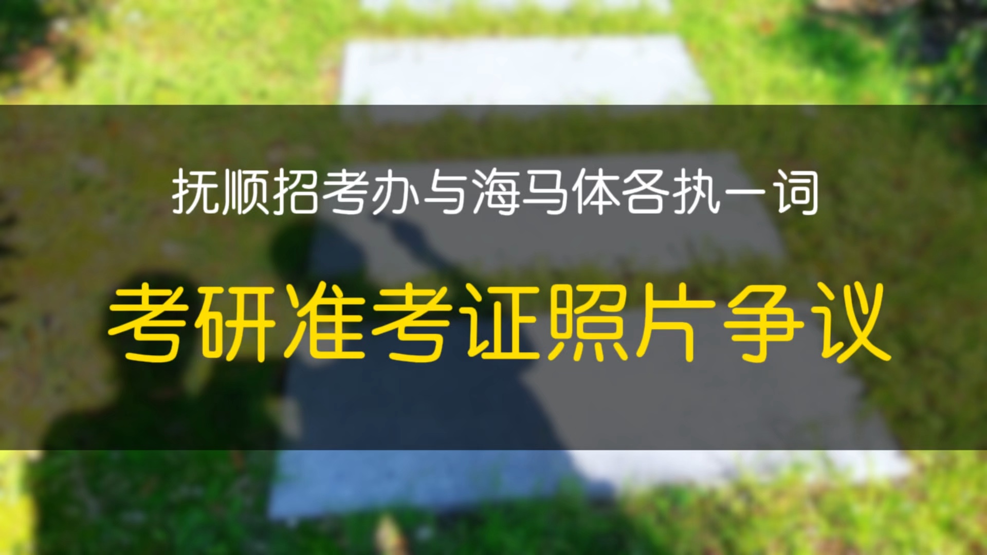 考研准考证照片争议:抚顺招考办与海马体各执一词哔哩哔哩bilibili