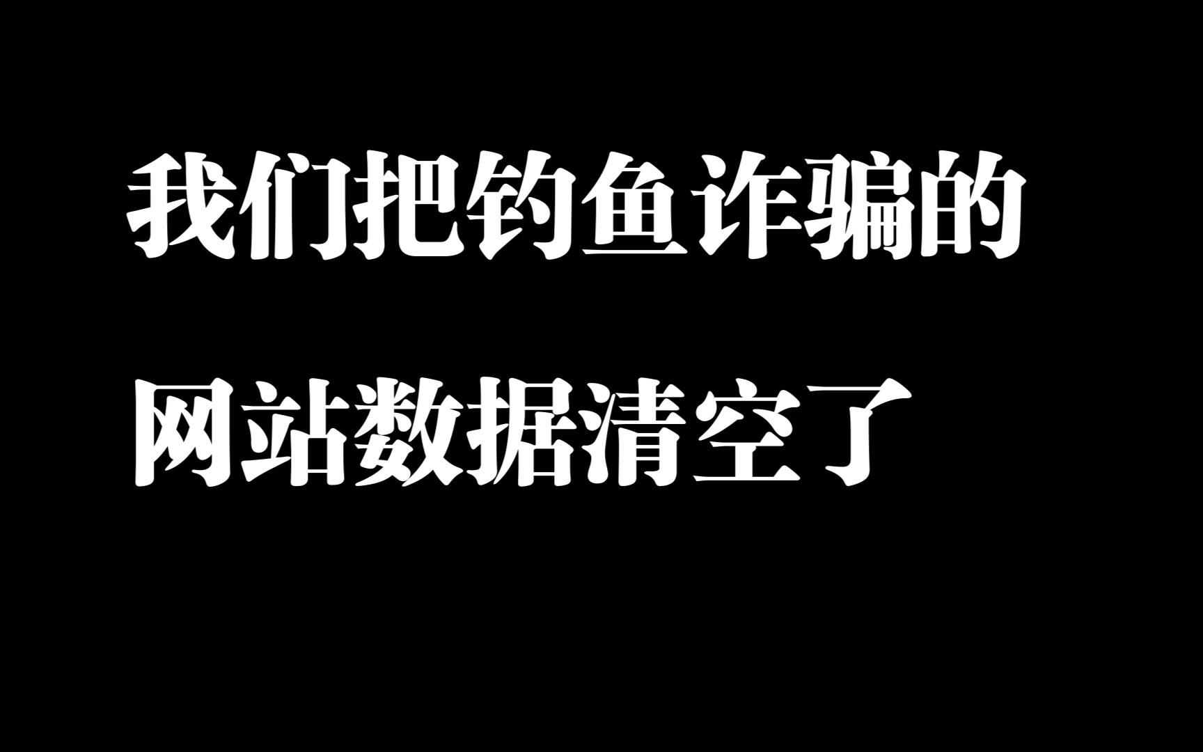 我们把钓鱼诈骗网站的数据清空了哔哩哔哩bilibili