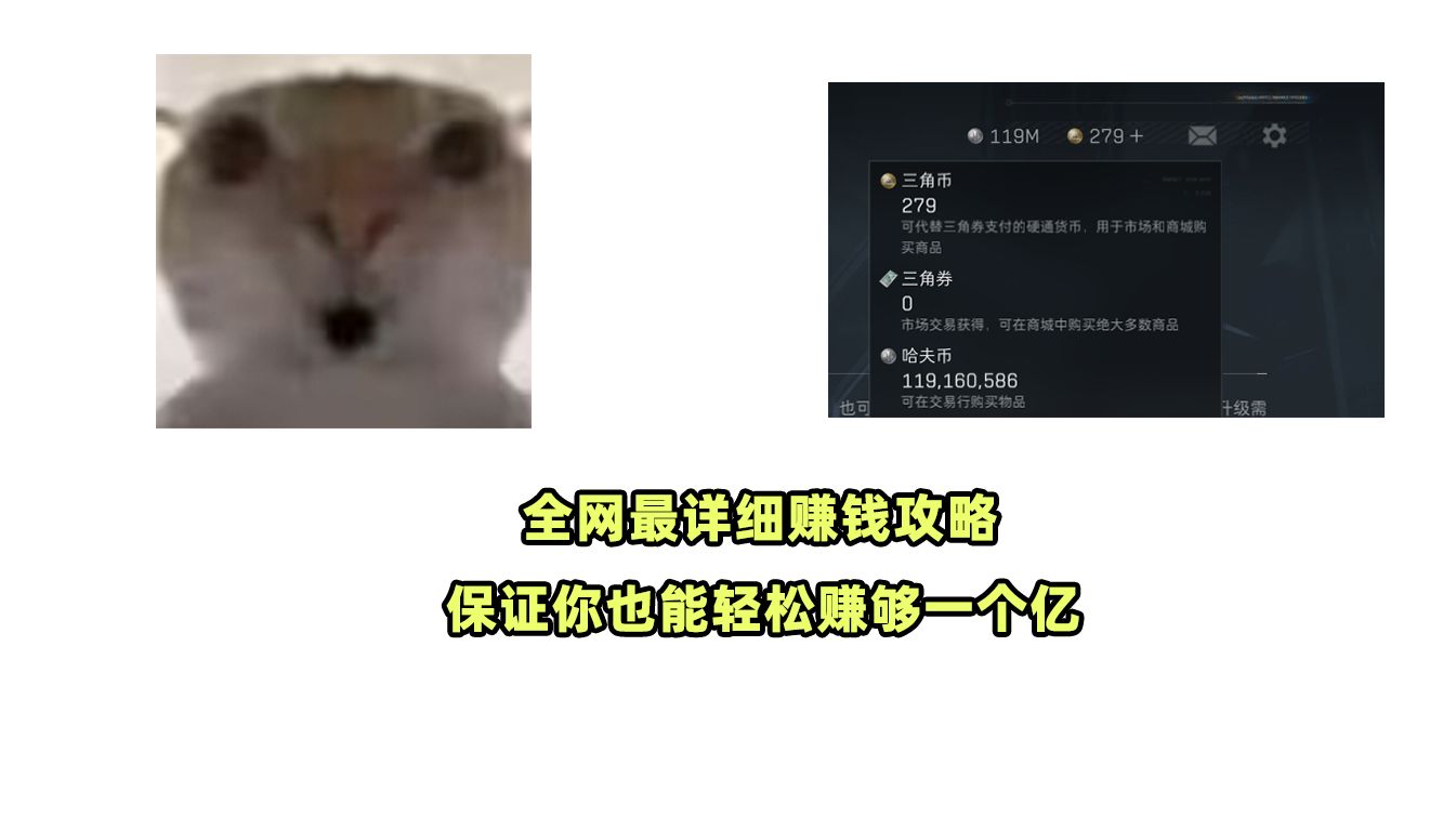 【三角洲】鼠鼠玩家是如何赚够一个亿的? 全网最详细赚哈夫币(省钱)攻略【局外篇】哔哩哔哩bilibili攻略