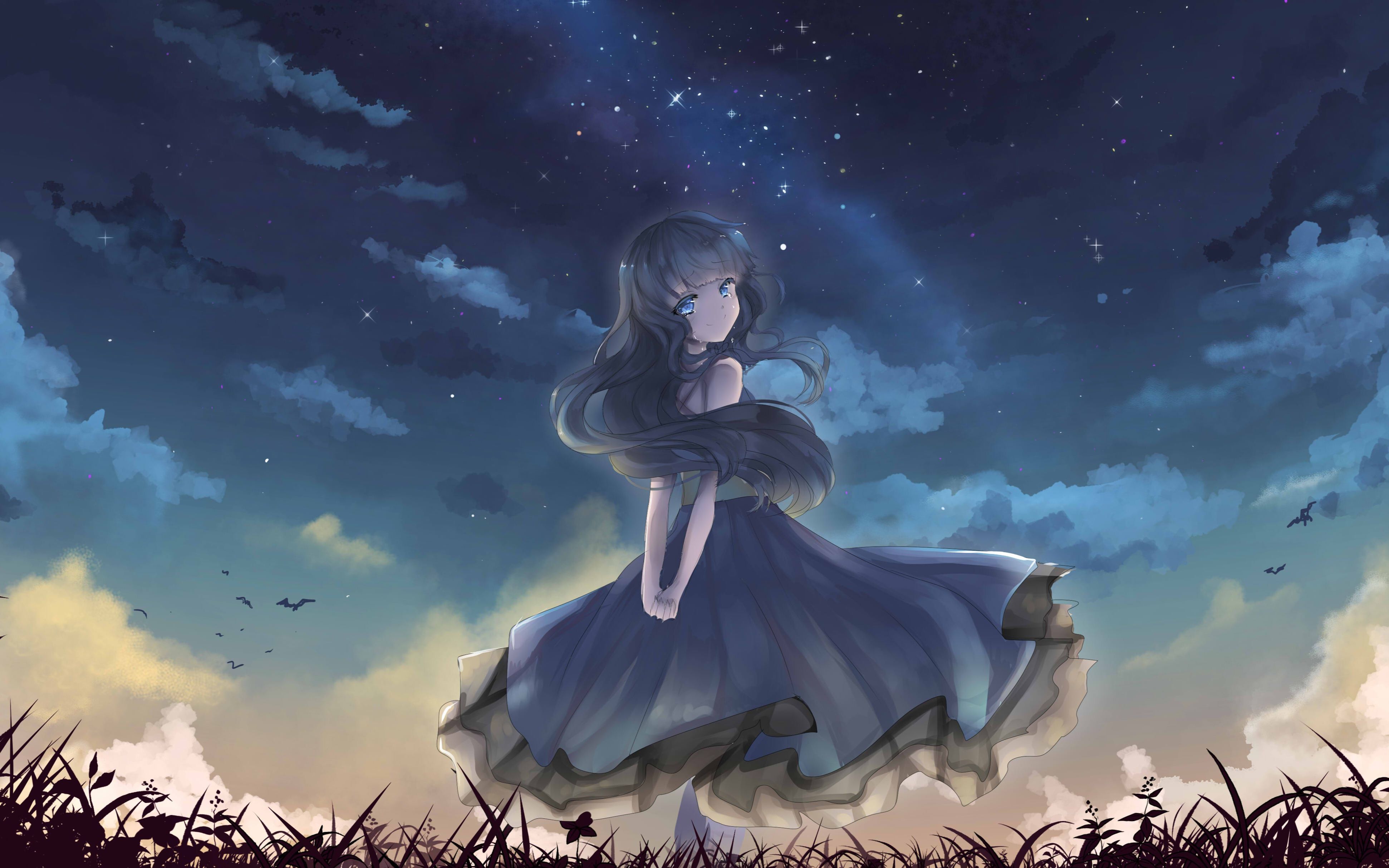 nightcore blue sky blue -flower