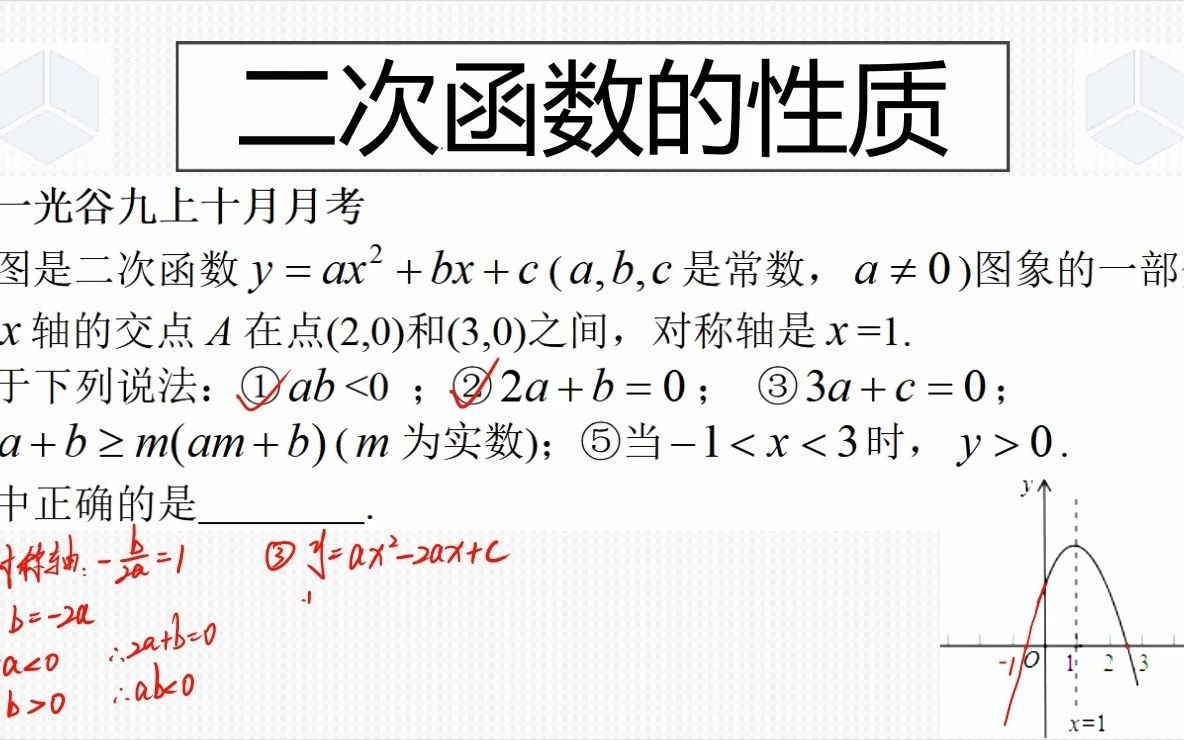 九上经典真题,中考必考的二次函数题型,每一个结论都要熟练掌握哔哩哔哩bilibili