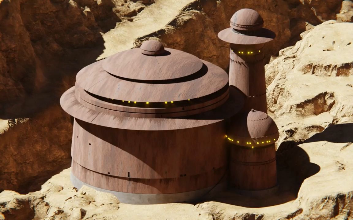 blender制作赫特人贾巴的宫殿 建模,照明,渲染 无讲解