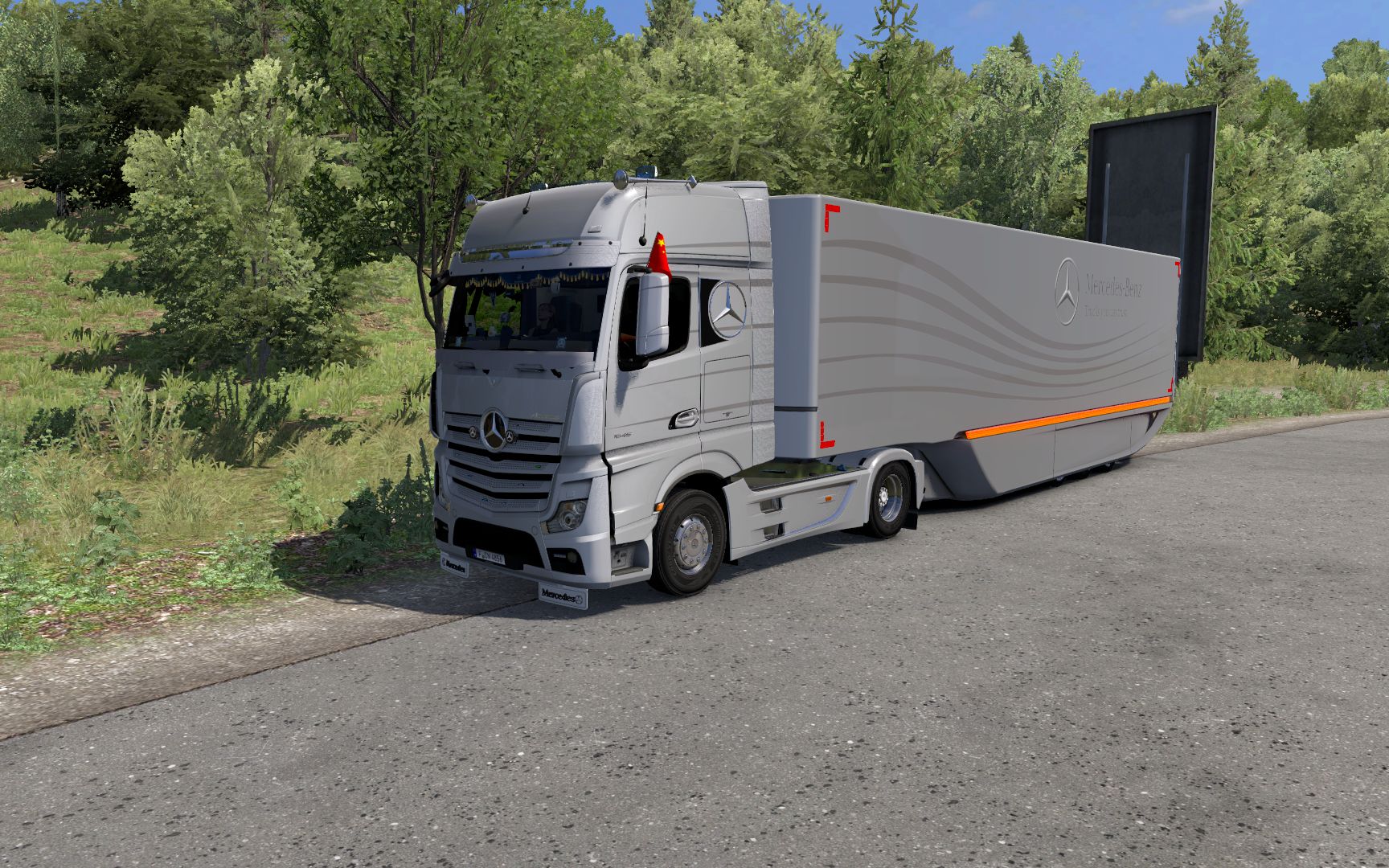 欧洲卡车模拟2驾驶奔驰mp4从中东拉橙子北马其顿黑海promods246