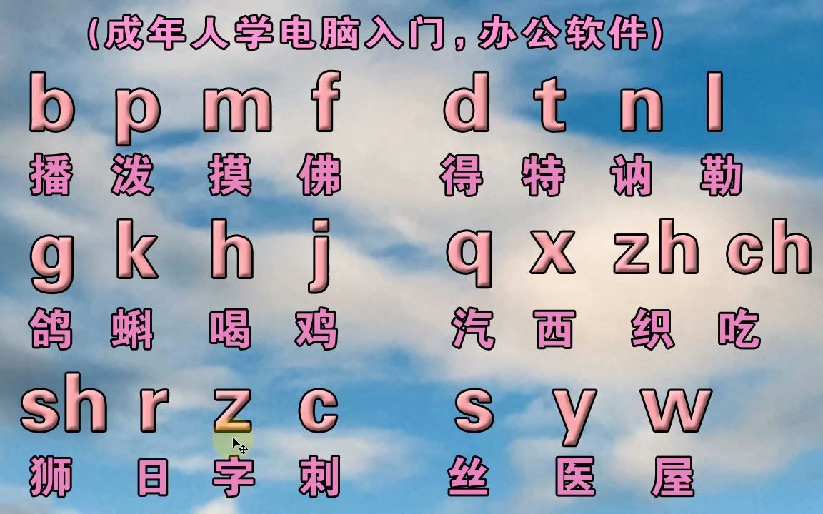 成人自学汉语拼音字母表打字拼读教程,正确的拼读拼音打字哔哩哔哩bilibili