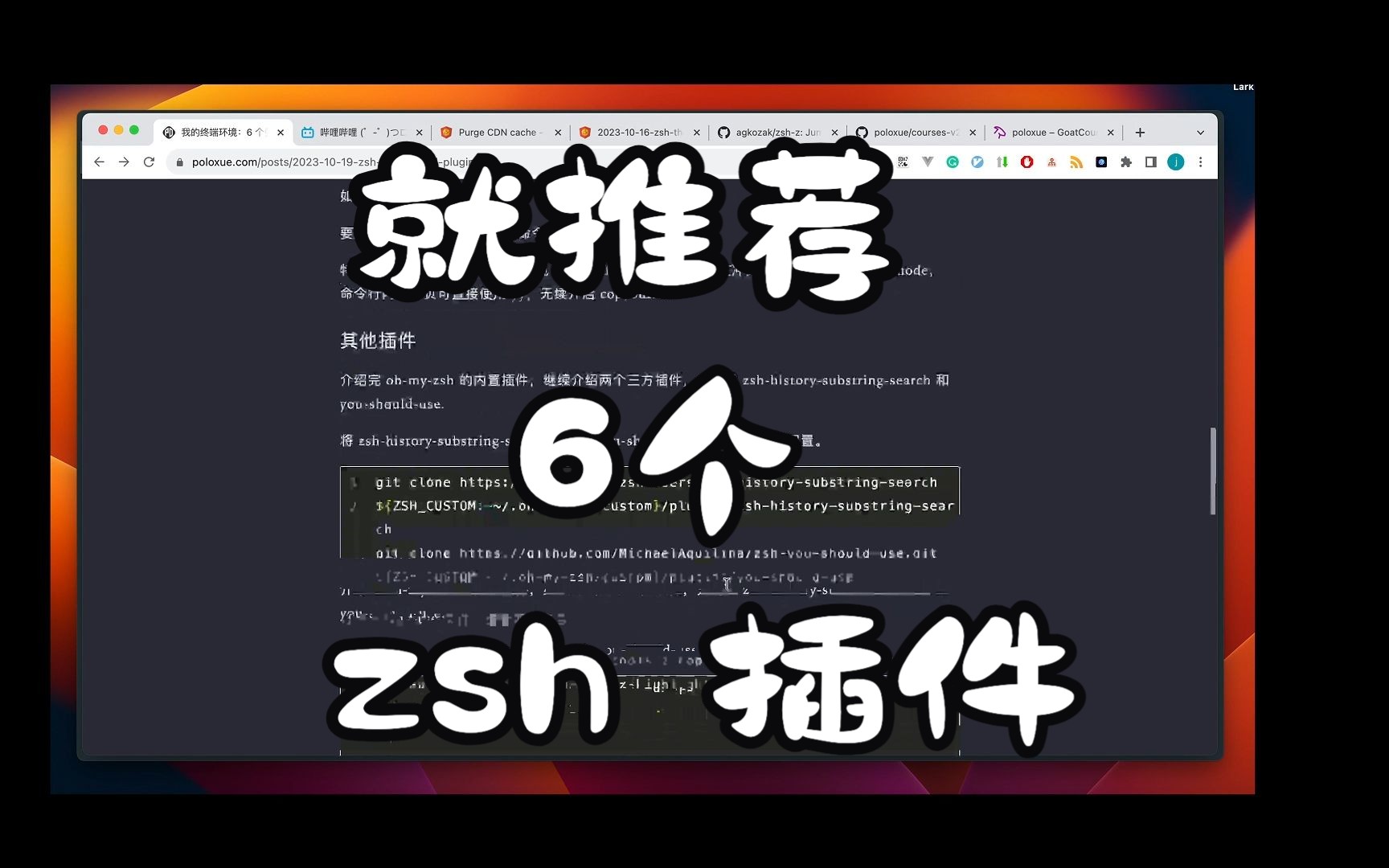 推荐 6 个 zsh 常用插件,提升日常工作效率  打造我的终端环境哔哩哔哩bilibili