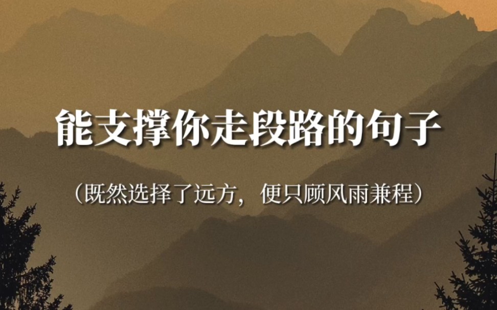 “祝你今天愉快,你明天的愉快留着我明天再祝”‖能支撑你走段路的句子哔哩哔哩bilibili