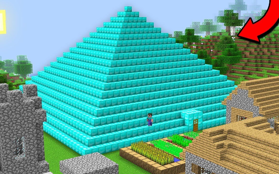 我的世界趣味动画挑战钻石金字塔获得丰富的钻石矿