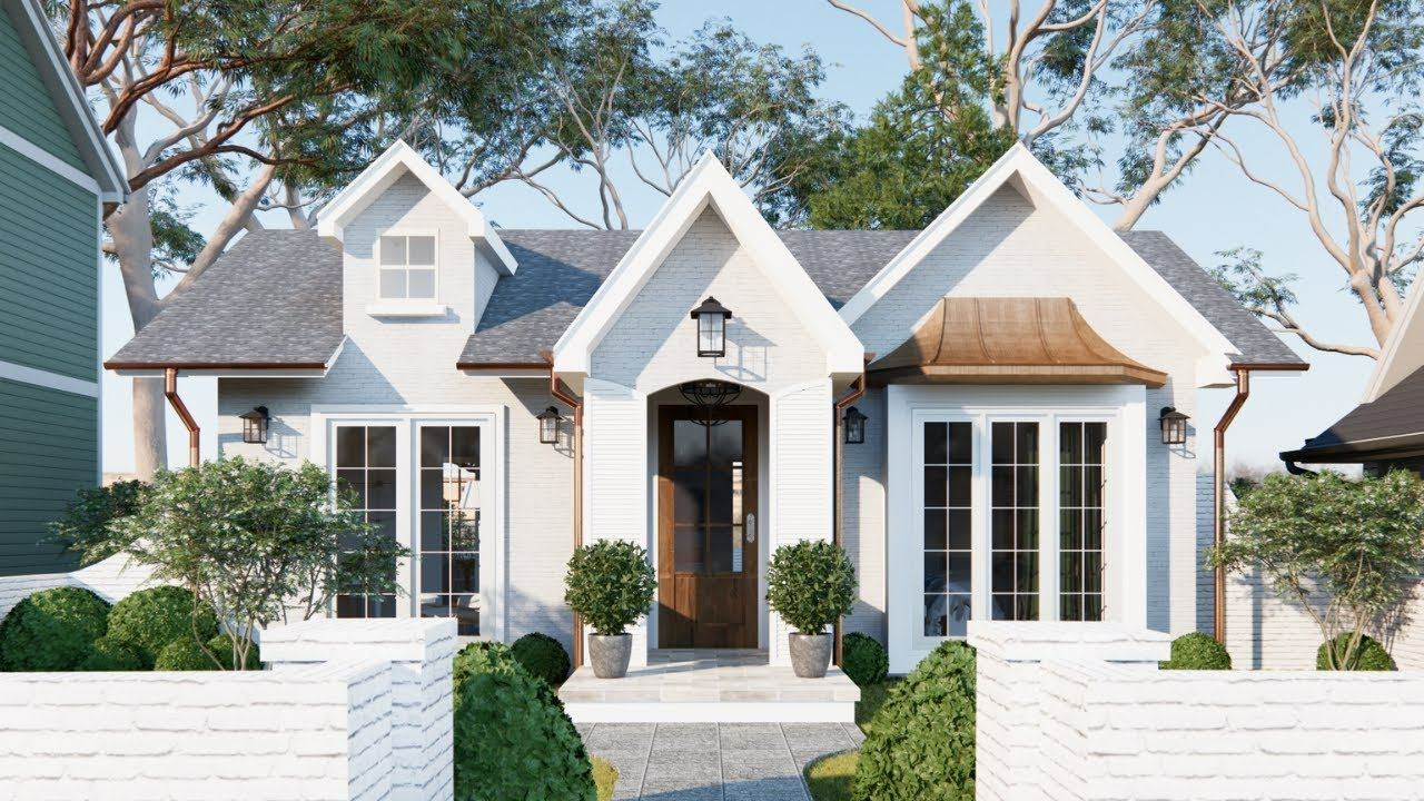 (9x6 米)美丽的现代农舍|智能布局带来惊喜三开间一层小房子设计效果