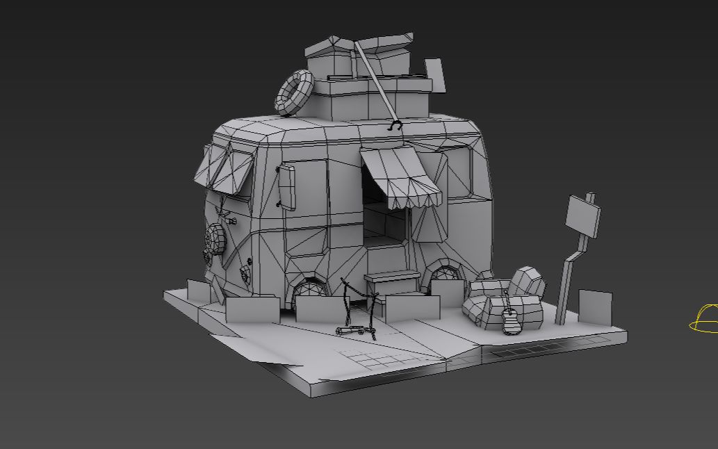 传统手绘低模场景3dmax场景模型制作教学