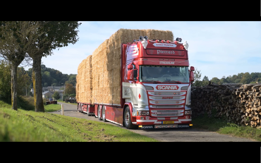 斯堪尼亚r580 v8运输pierrard*颗粒/稻草/混凝土块的交付