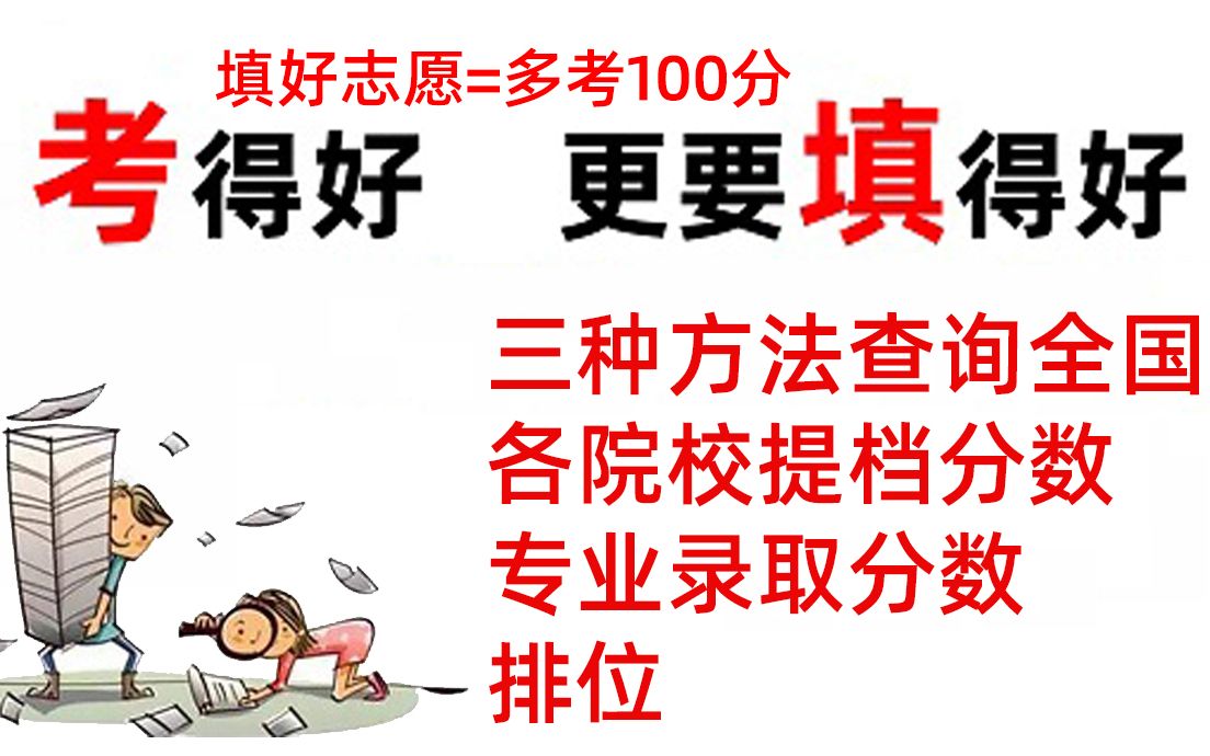 高考志愿填报中三种方法查询全国院校提档分数和专业录取线及排位哔哩哔哩bilibili