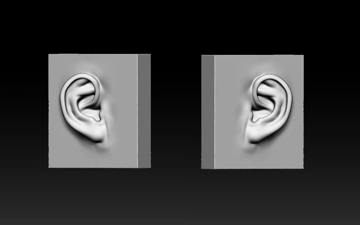 【zbrush雕刻】从零开始教你,超详细的人物五官耳朵模型雕刻,zbrush