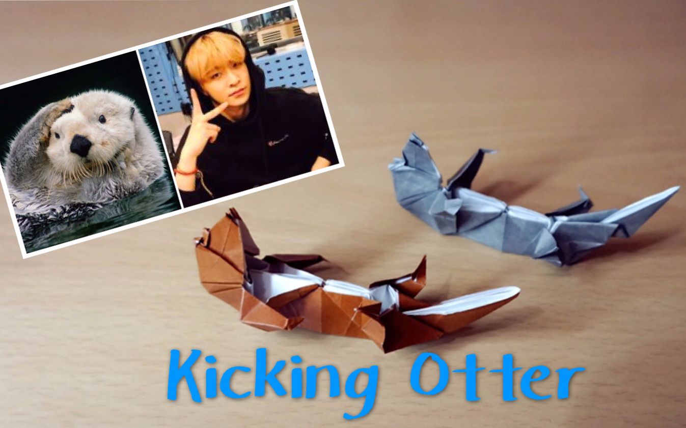 【折纸教程】【哈喽玛琳达】鸟宝宝必折作品之-会动的水獭 (robert j.